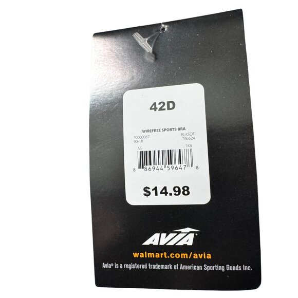 Avia Sports Bra in Black NWOT Size 42D - Picture 3 of 4